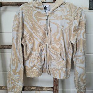 Juicy Couture Cream Beige Soft Velvety Zip-Up sweatshirt